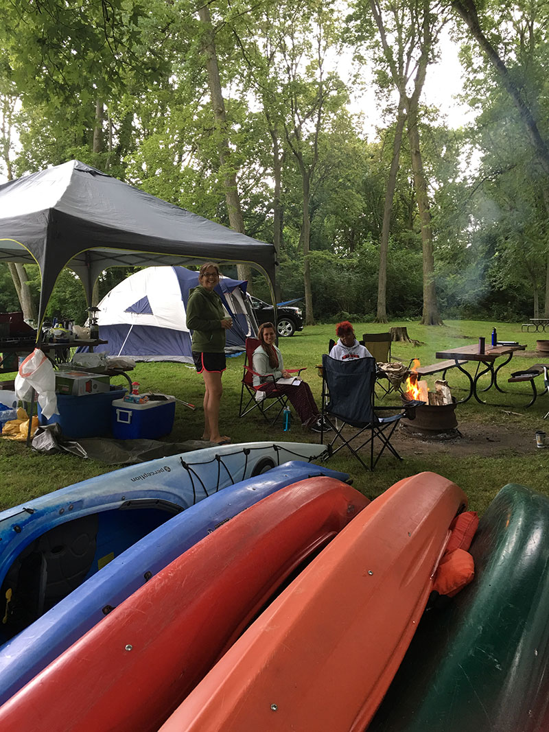 Kayaks ready for adventure in the morning