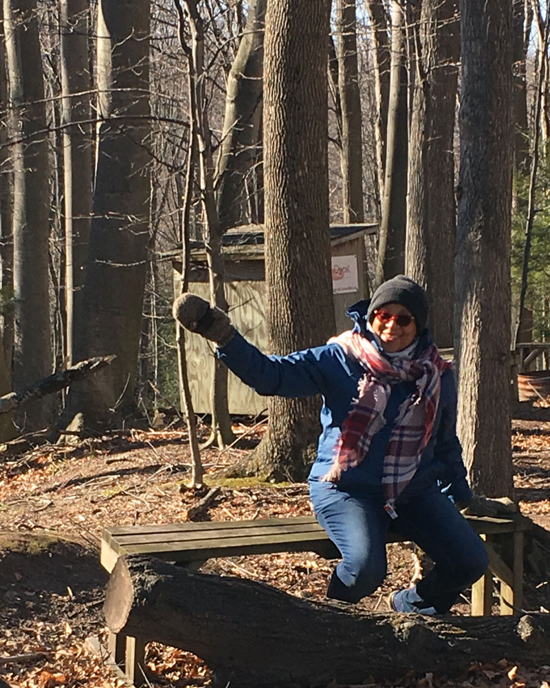 Woman enjoying the nature walks with Deep Water Ministries